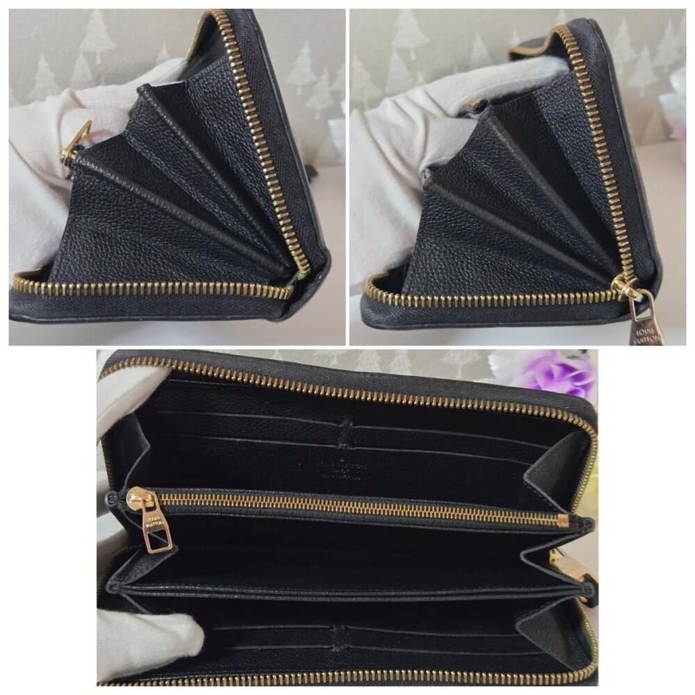 Authentic Louis Vuitton Monogram Empreinte Leather Zippy Long Wallet Black - Picture 5 of 15